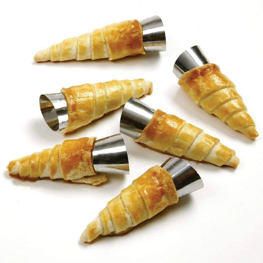 Stainless Steel Cream Horn Molds - 21 Pcs Cannoli Form Tubes & Conical Silver