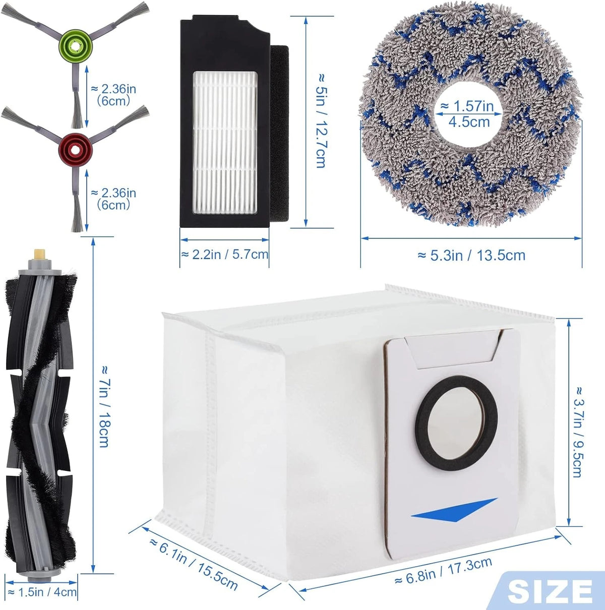 Replacement Parts for ECOVACS DEEBOT X1 OMNI Turbo T10 T20 Kit