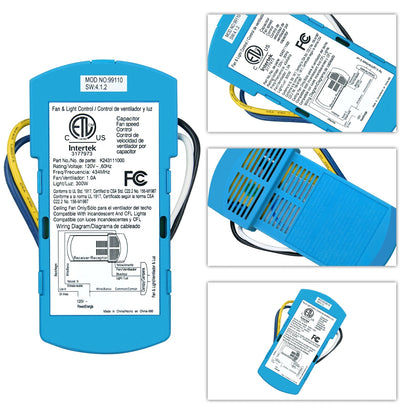 Replacement For Hunter Ceiling Fan Remote Blue Receiver K243111000