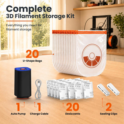 20 PCS U-Shaped 3D Filament Storage Bags Kit, Printer Accessories for...