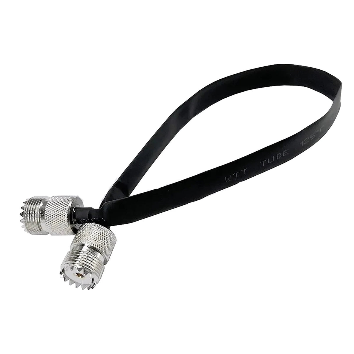 Metal+Plastic Door Pass Through Flat RF Coaxial Cable  UHF Female 12Inch 50 Ohms