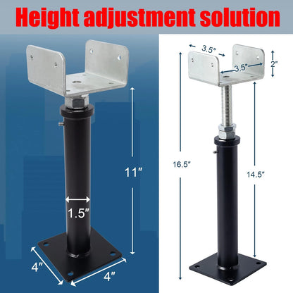 YXGJDP 2 Pack U-Shaped Floor Jack - Adjustable Steel Beam 11-15, Black