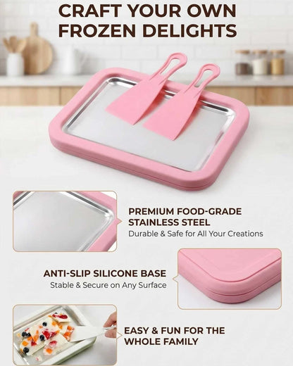Rolled Ice Cream Maker, DIY Roll Tray normal, PINK