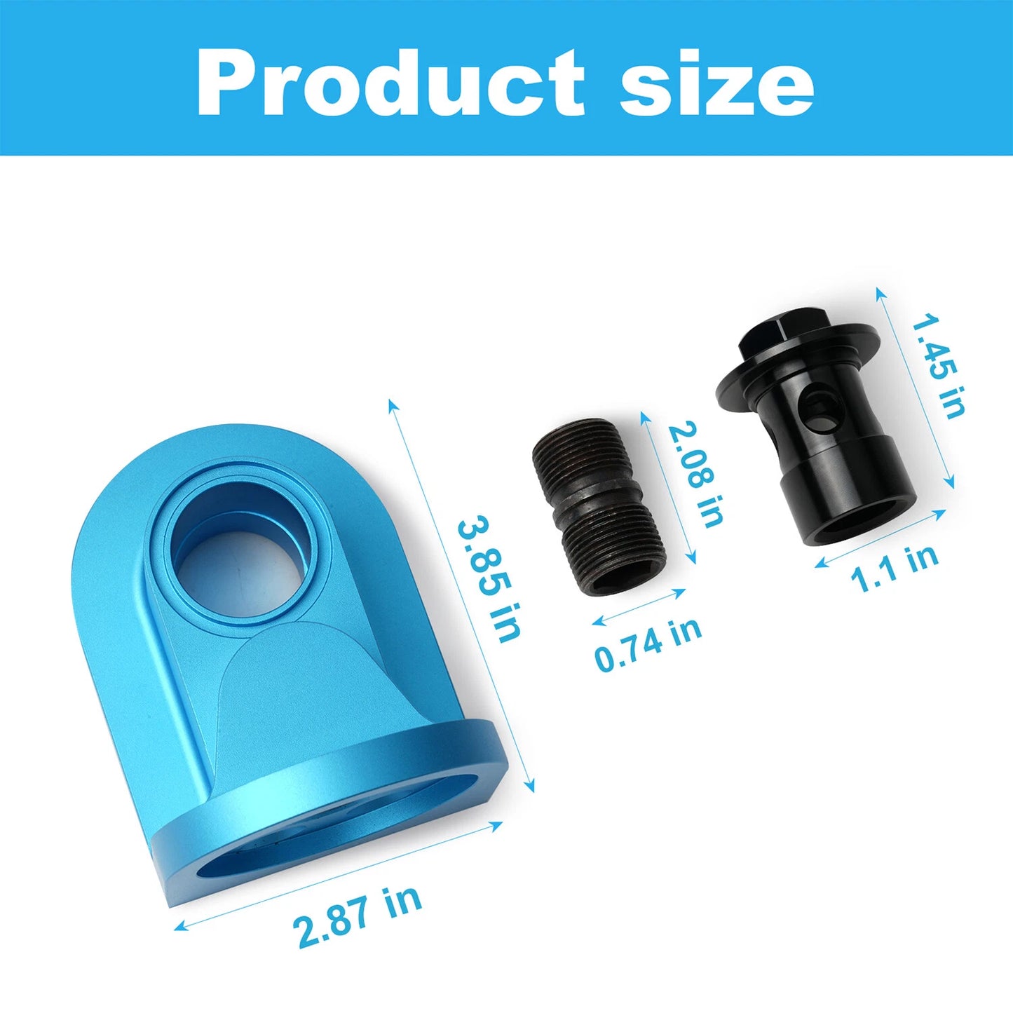 For Ford M-6880-B50 90 Degree Billet Engine Oil Filter Adapter Blue