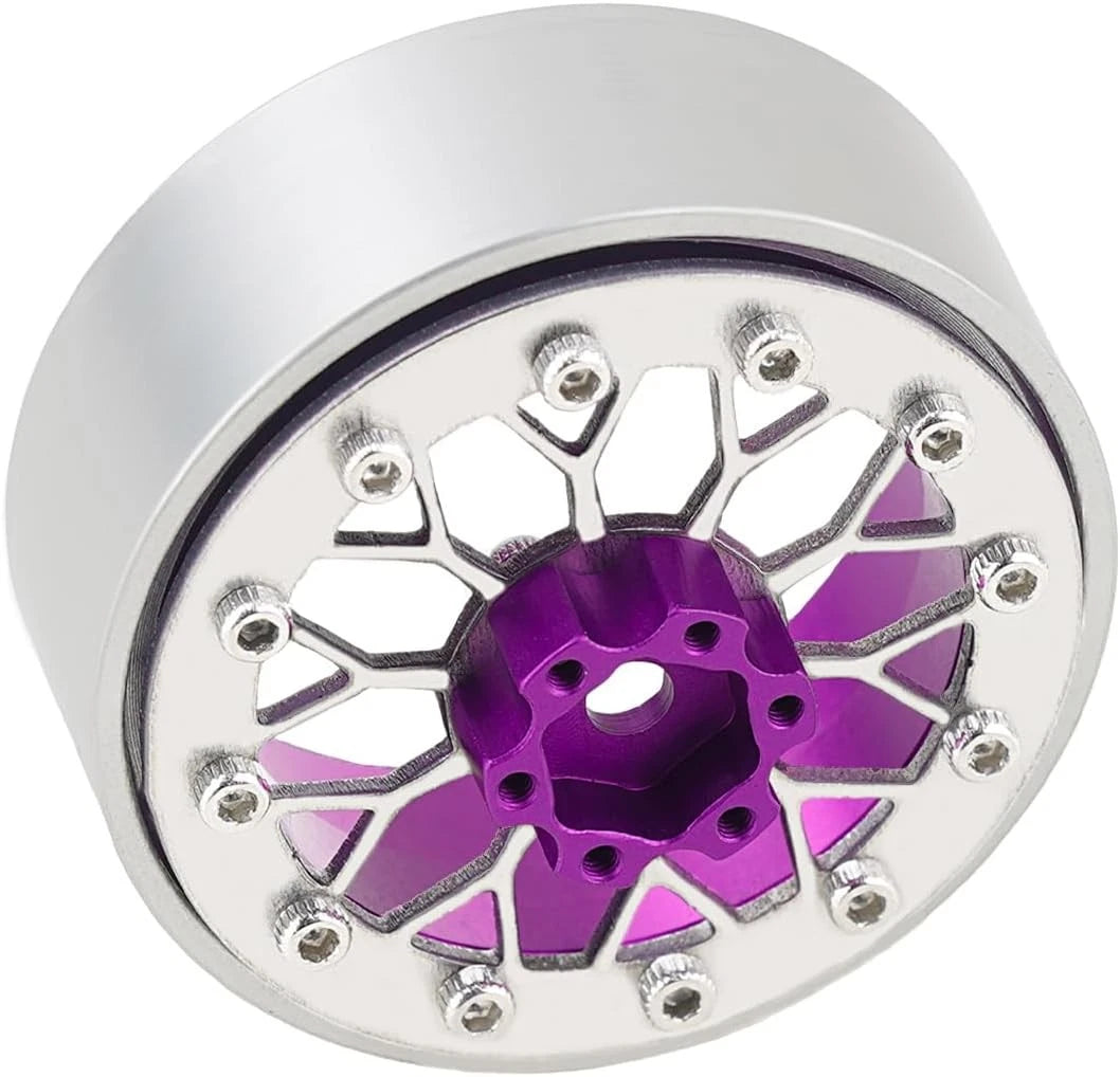 4PCS Grade 5 Titanium Wheel Face Aluminum 1.3 Inch Wheels Hubs for Purple