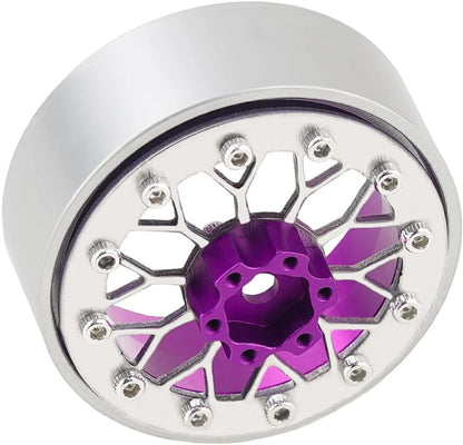 4PCS Grade 5 Titanium Wheel Face Aluminum 1.3 Inch Wheels Hubs for Purple