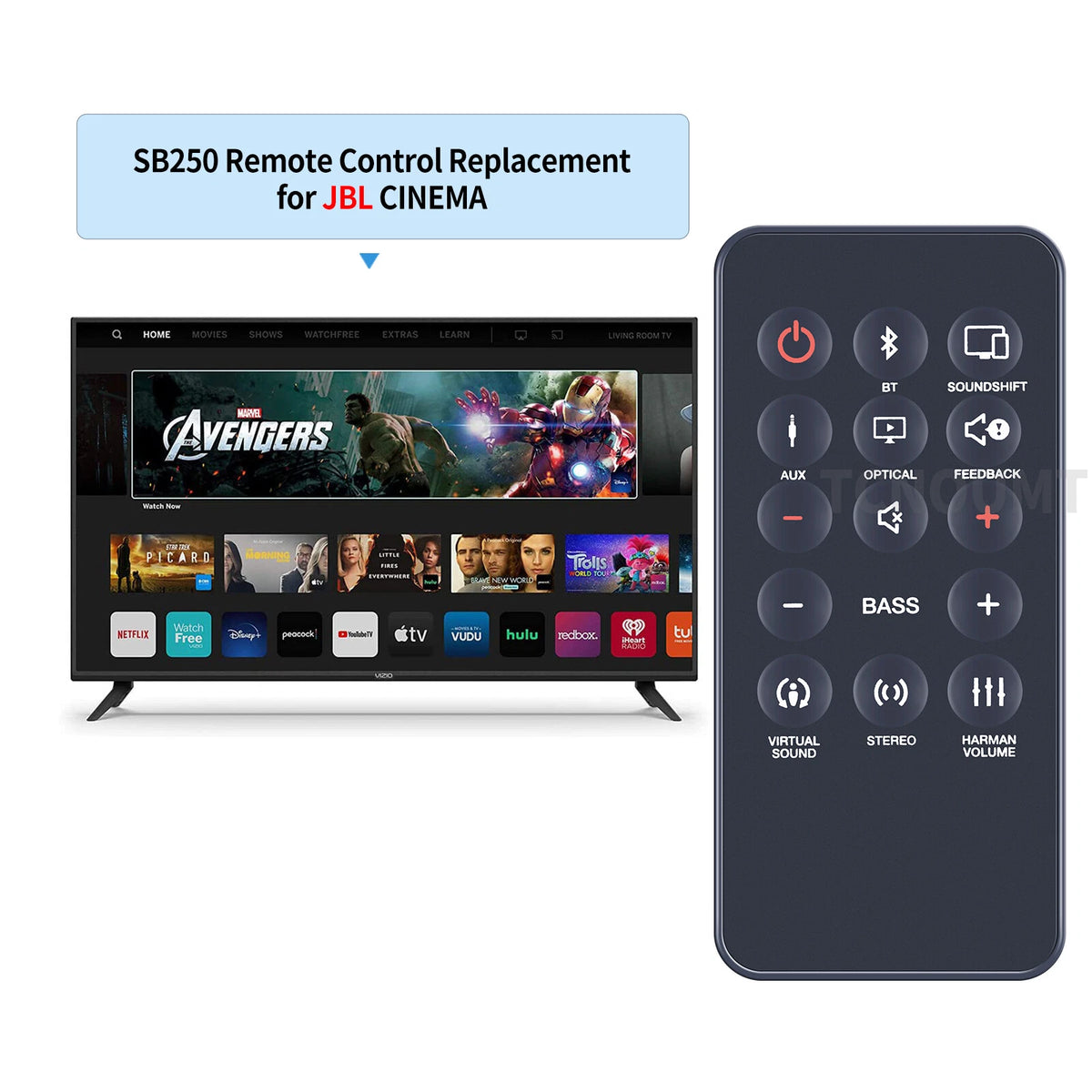 Replacement Remote Control For JBL Cinema Soundbar SB250 SB350