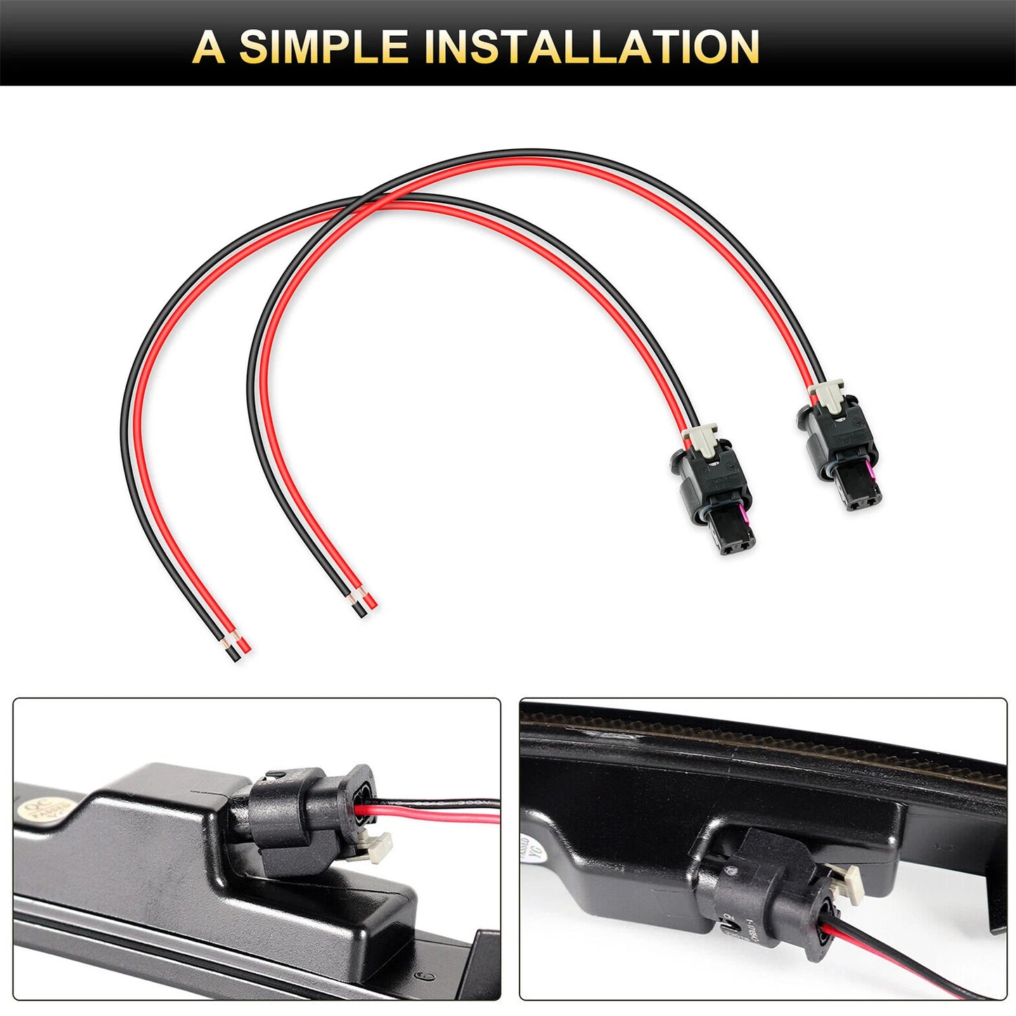 2PCS Side Marker Pigtail Connector Harness for Dodge Charger 2015-2022