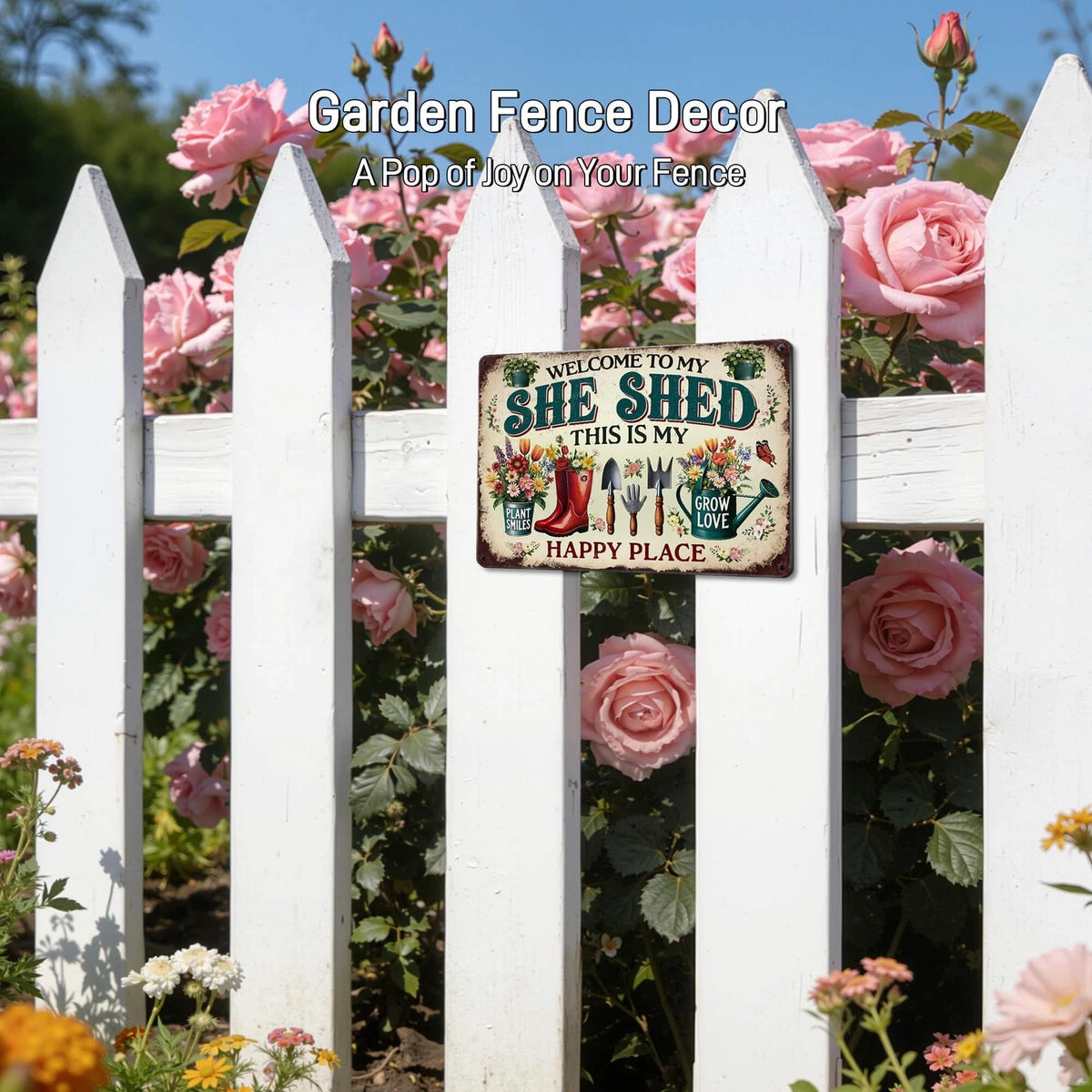 ALREAR Welcome to My She Shed Sign - Funny Garden Signs 12x8 Inch, she shed
