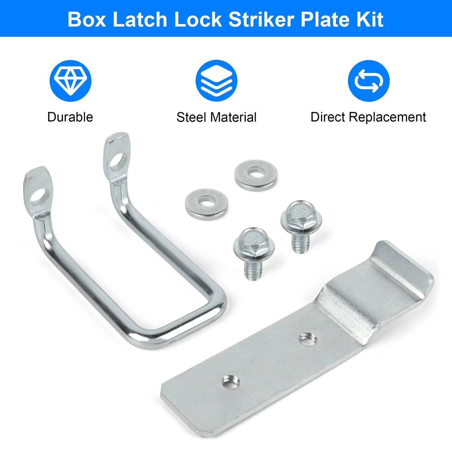 Upgraded Latch Striker Plate Kit For Weather Guard Toolbox 7106-1PK Silver