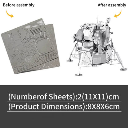 8cm DIY Metal USA Apollo Lunar Module 1/50th Scale DIY Model Kit Toy Gift