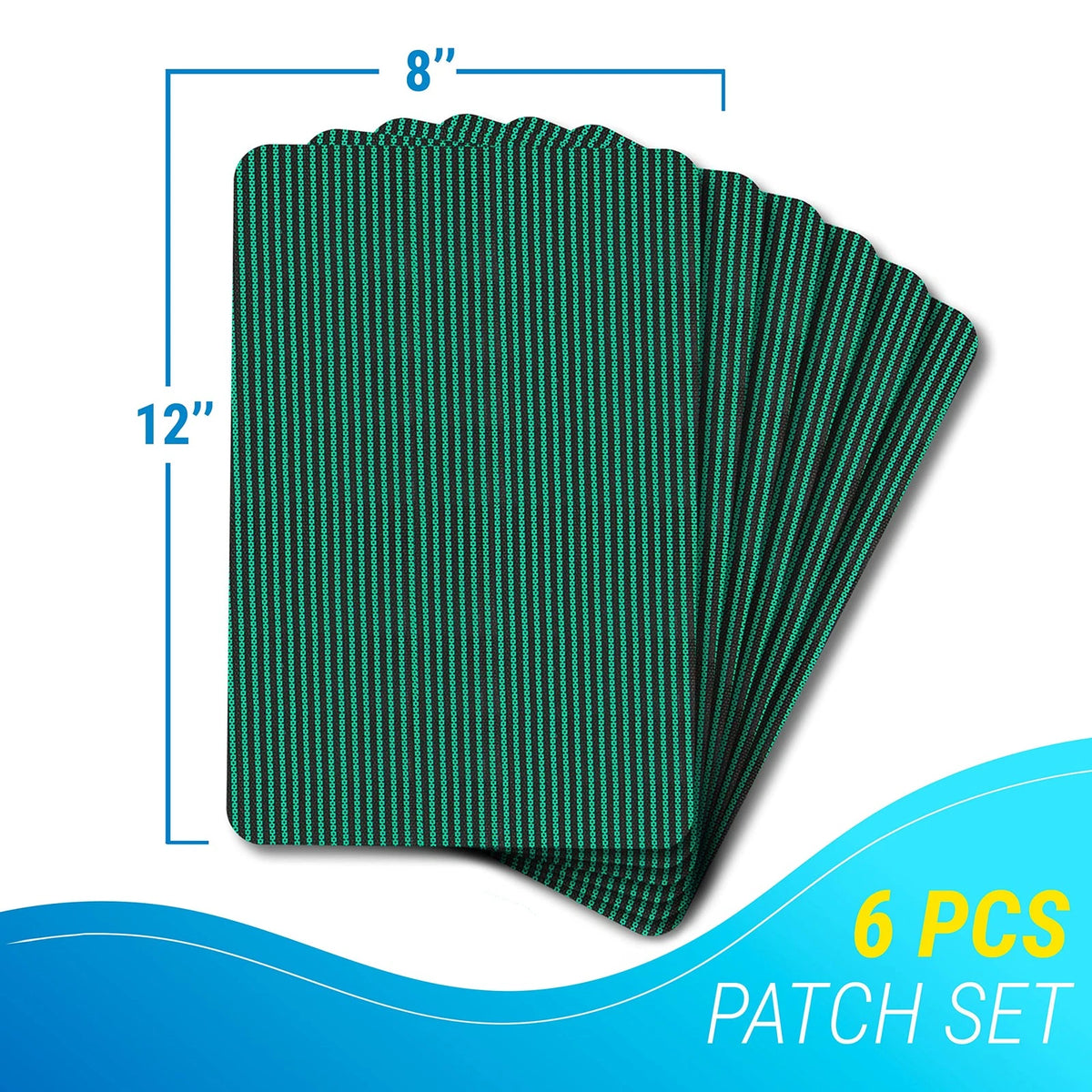 Pool Patch Repair Kit, Cover Patch, 12x8 Self 12 x 8 inches, Green