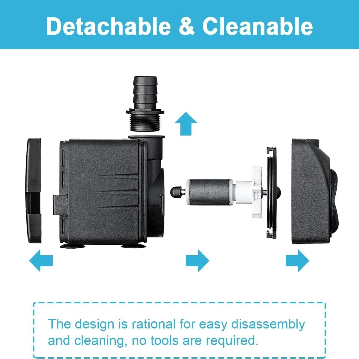 400GPH Ultra Quiet 1500L/H 25W Submersible Water Pump with 400GPH, Black