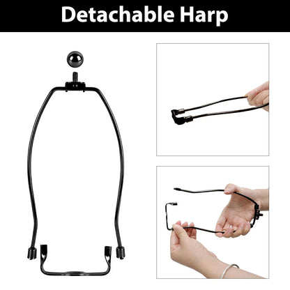 Filltown 2 Set Lamp Harp Holder, Shade Holder with 8 Inch, Black