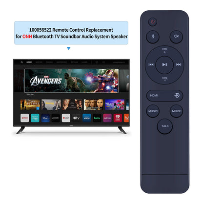 100056522 Remote Control For ONN Bluetooth TV Soundbar Audio System Speaker
