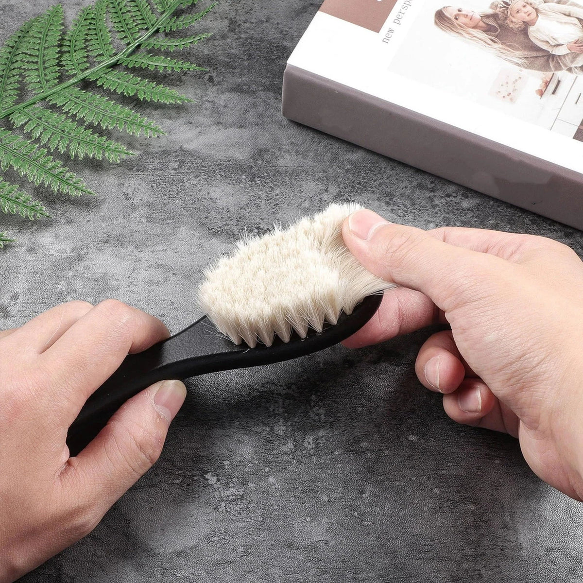 Shappy 2 Pieces Barber Fade Brush Men Beard 2 Count (Pack of 1), Black