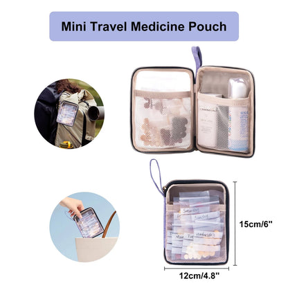 Lexeeco Medicine Storage Bag Pill Bottle Organizer with Small, Purple