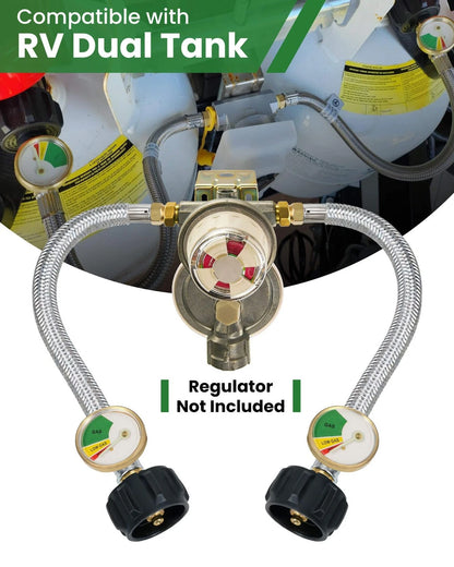 15-Inch RV Propane Tank Hose with Gauge, 15 inch rv propane hose, 15inch