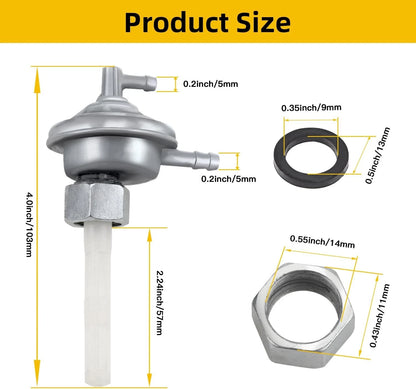 HIAORS Gas Fuel Switch Pump Valve Petcock for GY6 50cc 139QMB Twister 150cc...