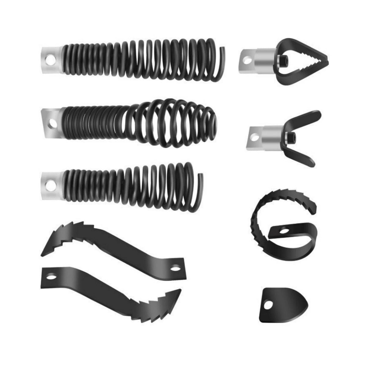 8PCS Steel Drain Snake Drill Bits Professional Pipe Cleaner Cutter Attachments