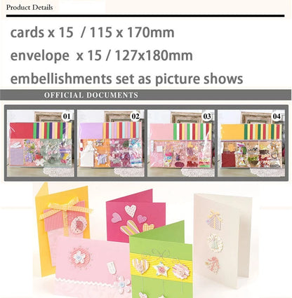 Huralona Greeting Card Making Supplier Envelope Kit 6.7 x 4.5 inches, Red
