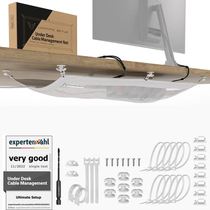 Cable Management net - Under Desk Wire - 63,5 x 24 cm, White