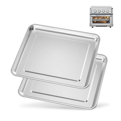 Stainless Steel Baking Tray Pan Compatible 2 Pack Pan,