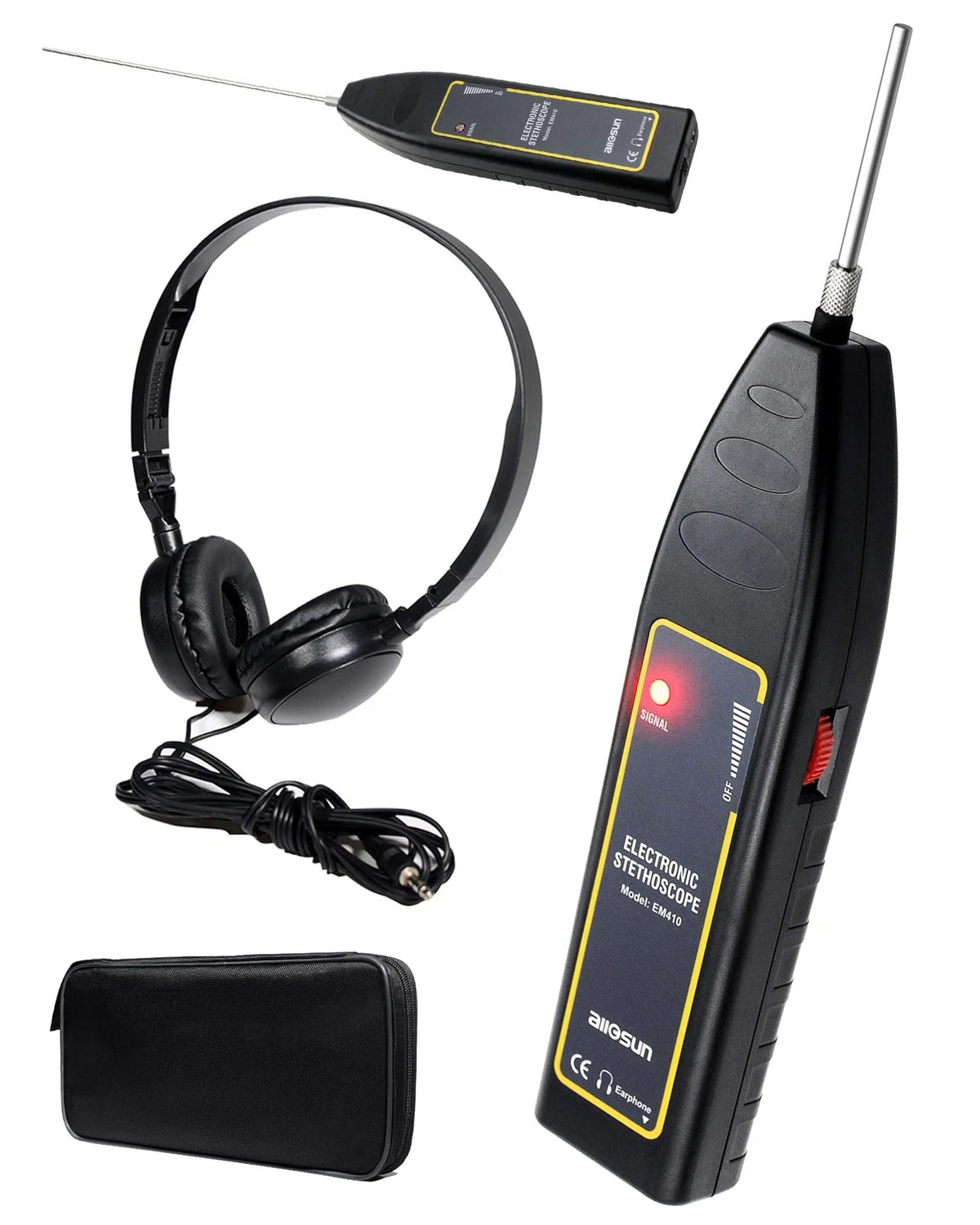 ALLOSUN Automotive Electronic Mechanics Stethoscope EAR Black