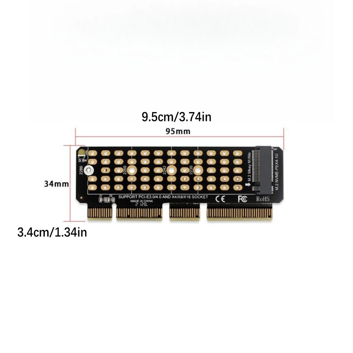 M.2 SSD NVMe SSD to PCI-E Express 3.0 X4 X8 X16 Adapter Card Full Speed 2280