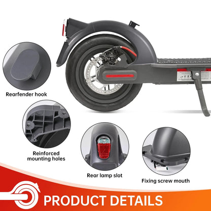 Yungeln Scooter Rear Mudguard with LED Brake Light Compatible with...