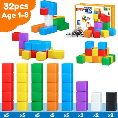 Magnetic Blocks,32PCS Building Blocks for Small, Multi-color