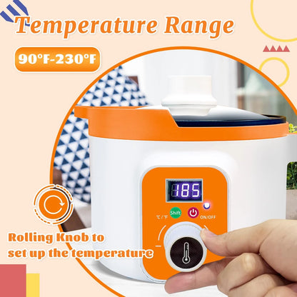 Ksedcon Digital Wax Melter for Candle Making, 1.5L wax melting pot, orange