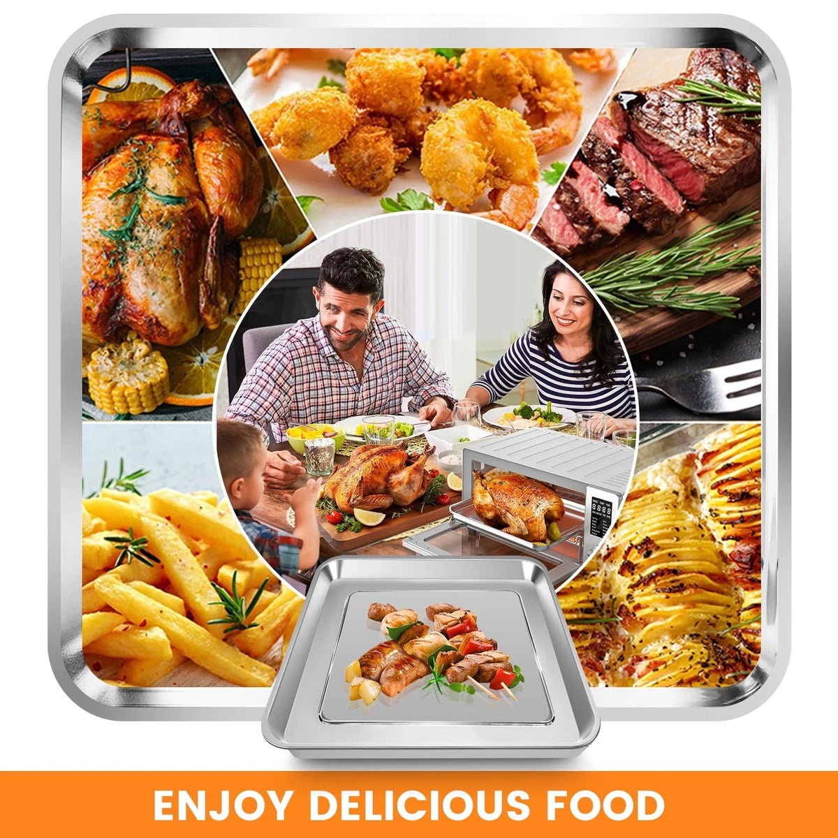 GCQ Air Fryer Grill Pan for Nuwave Bravo 11.2 x 10.5 x 1 inch, Silver