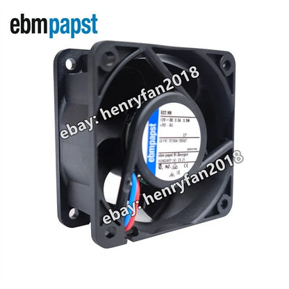 Ebmpapst 622HH DC Axial Fan 12V 3.5W 0.3A 60x60x25mm 56m3/h 2-wire Cooling Fan