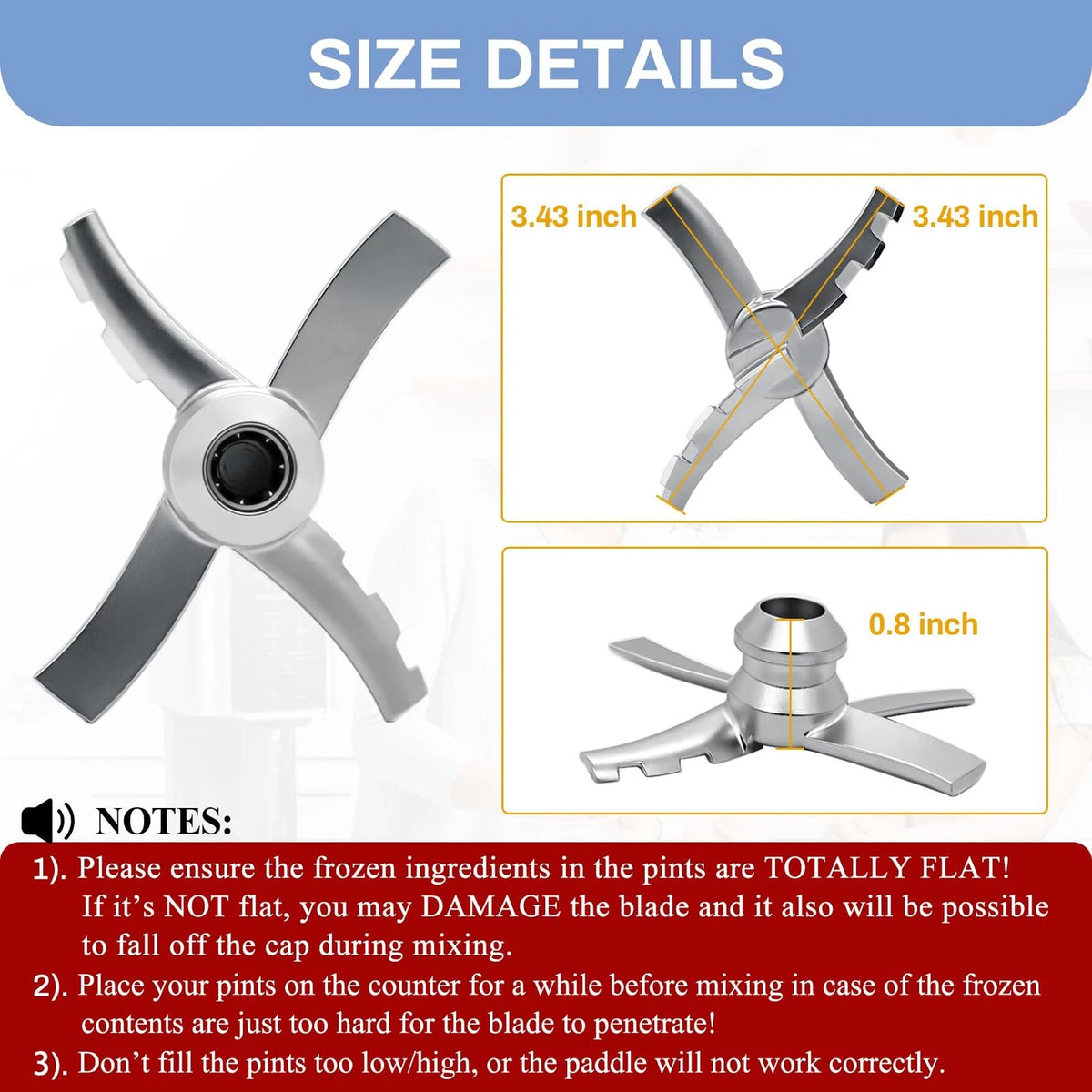 NANOBABY Replacement Paddle Blade Compatible with Creamy_NC300 Series, Silver
