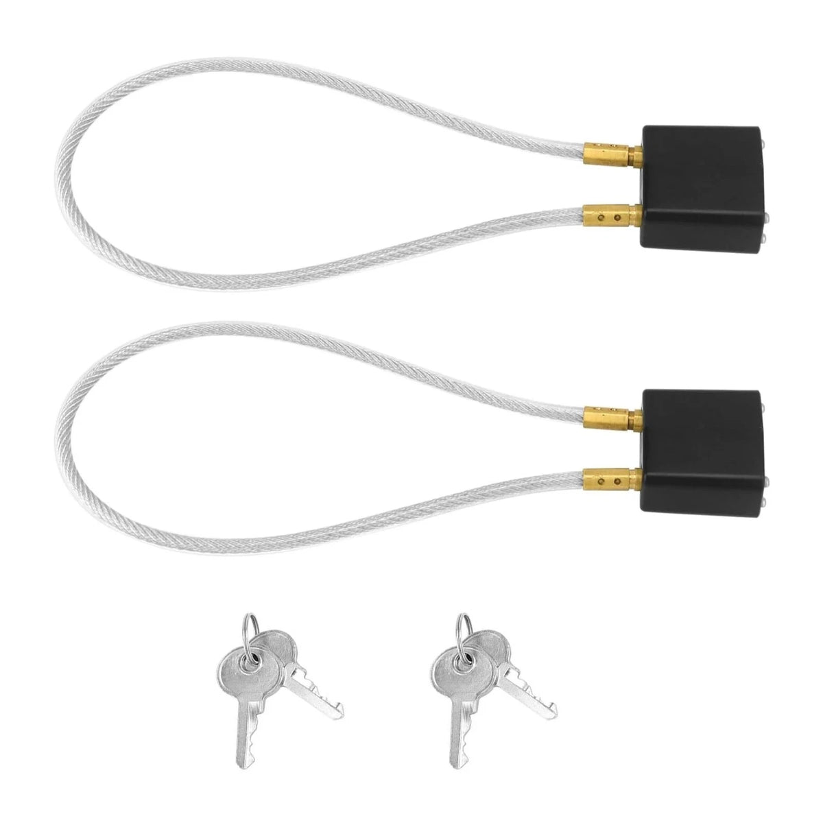 2 Pack Black Helmet Lock with Cable for Motorcycle Keyed Alike 37cm Length