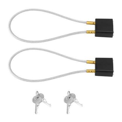 2 Pack Black Helmet Lock with Cable for Motorcycle Keyed Alike 37cm Length