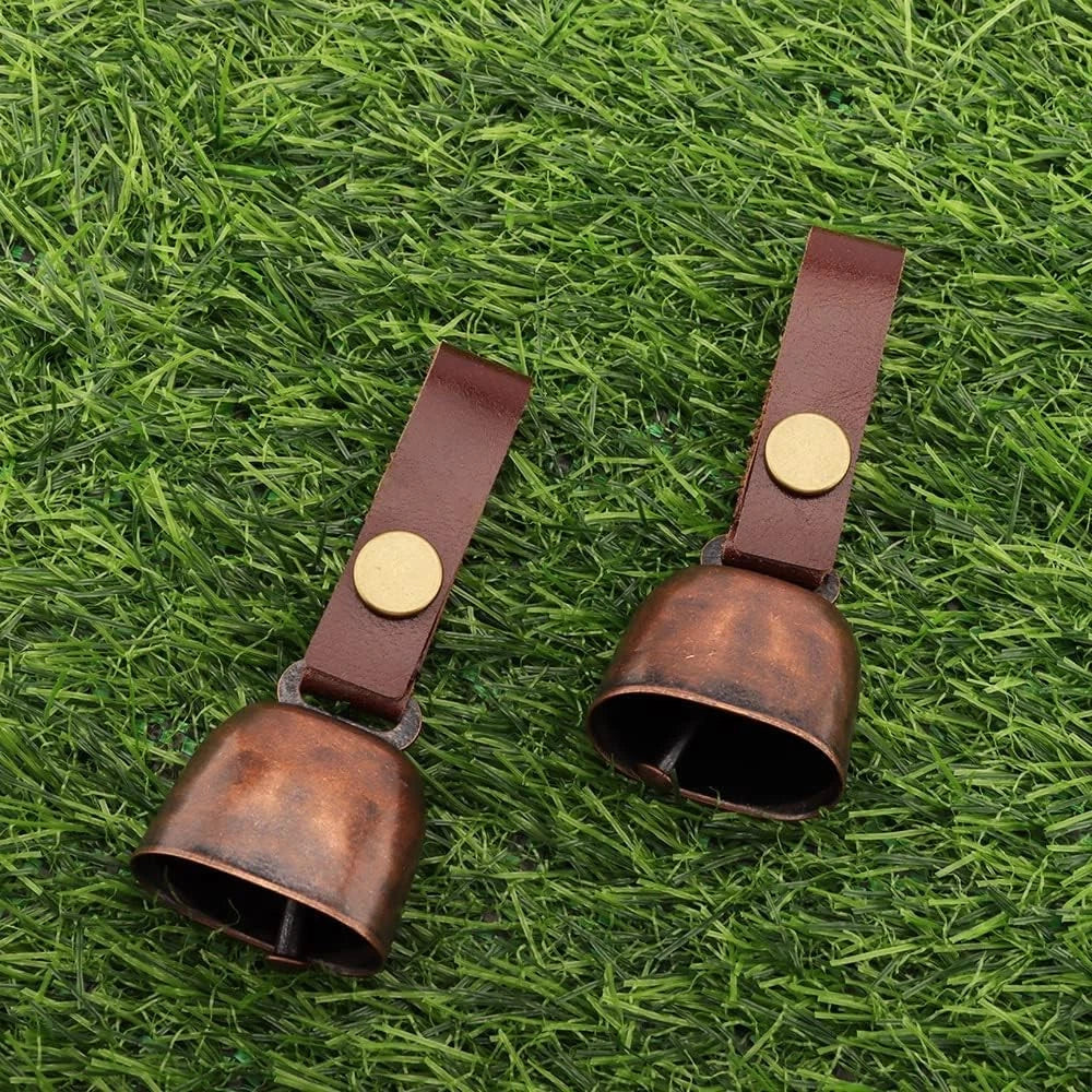 kcrygogo Loud Bear Bells with Leather Button Strap and Emergency Whistle for...