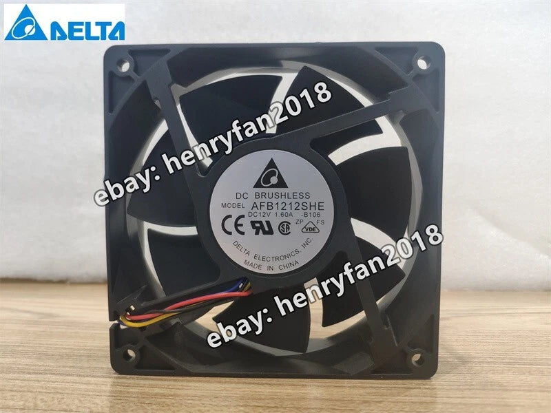 Delta Fan AFB1212SHE DC 12V 1.6A 120*120*38MM 4-Pin Server Case Cooling Fan