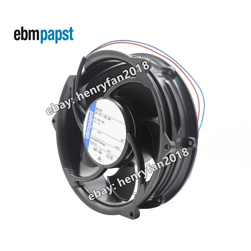 Ebmpapst 6314H Axial Fan DC 24V 1.25A 30W  172*172*51mm 2-wires Ebm Cooling Fan