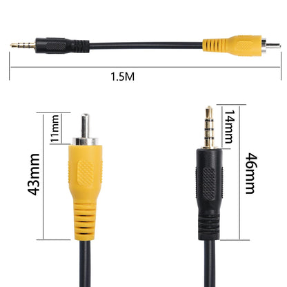 PNGKNYOCN 3.5 mm to RCA Video Cable 1/8 inch Male Plug Black
