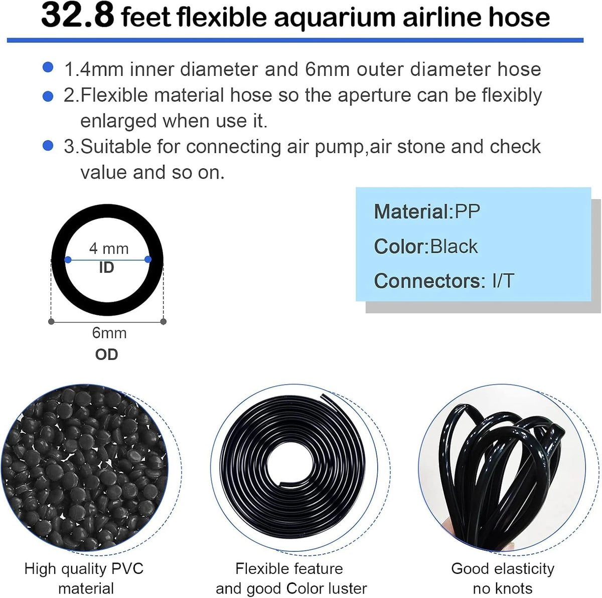 32.8 feet Aquarium Airline tubing Hose aquarium with 46 kits