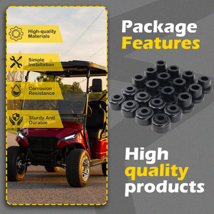 Qagea Replacement A-Arm Bushing Kit for GTW Golf Cart Front Lift, Black