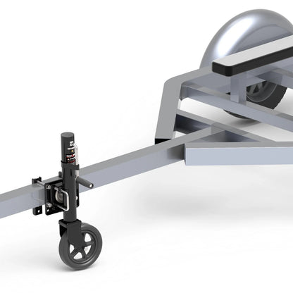 TOWKING 8" Spoke Wheel Trailer Jack, 10" Vertical Movement, 1,500 LBs, Black