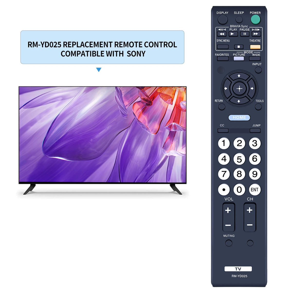 RM-YD025 For Sony TV Remote Control KDL40S504 KDL40S5100 KDL40SL1 KDL32S5100