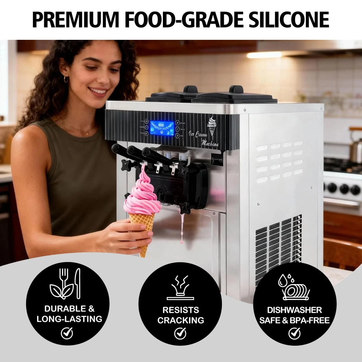 15-Piece Soft Serve Ice Cream Machine Repair Kit – Standard, Transparent