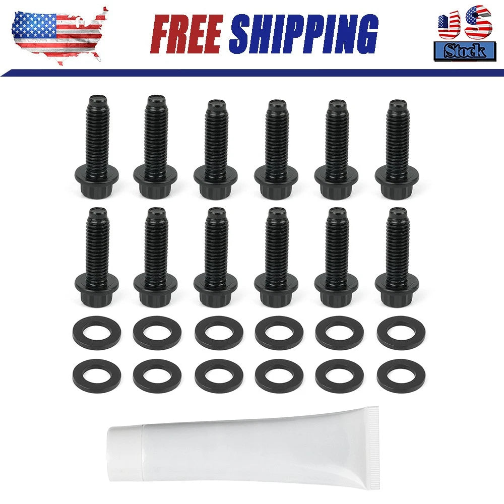 Up Pipe Bolt Set for 2001-2016 GMC Sierra 2500/3500 Duramax 6.6L V8 Diesel-12PCS