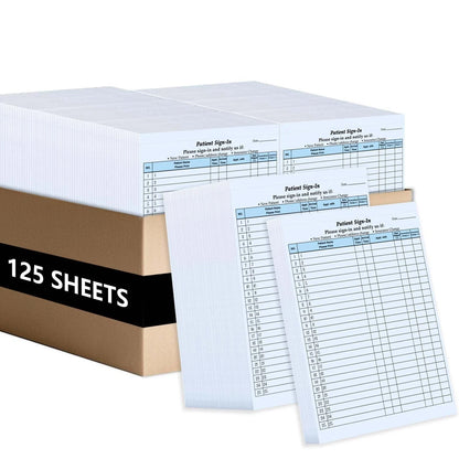 125 Patient Sign in Sheets, HIPAA Compliant, Peel Off Adhesive Labels...