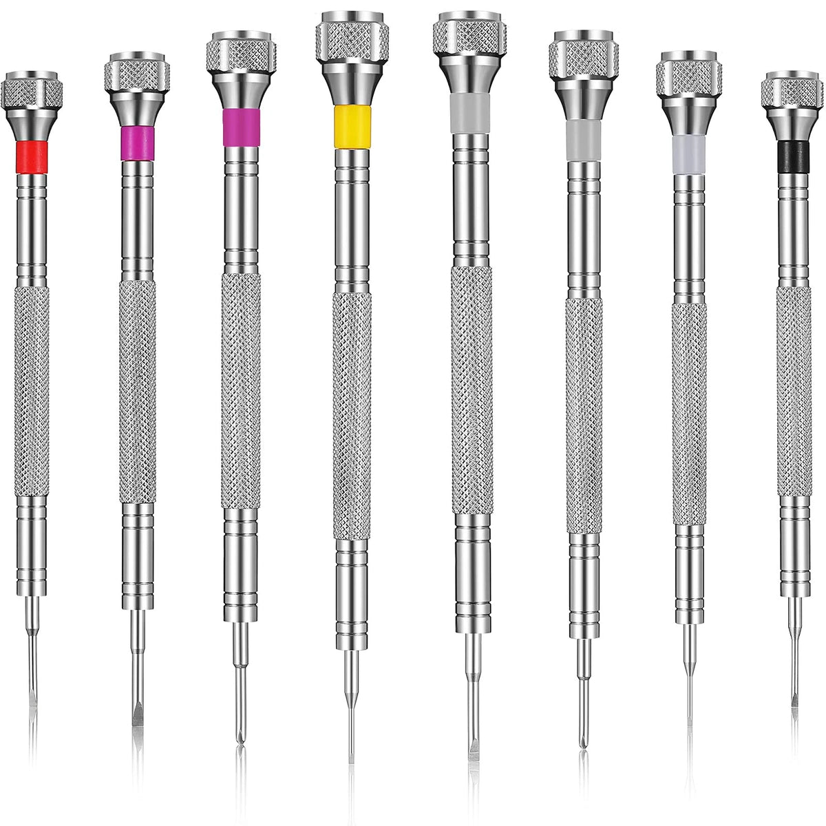 Chumia 8 Pieces Precision Jewelers Screwdriver Set, Micro 0.6-1.6 mm, Silver