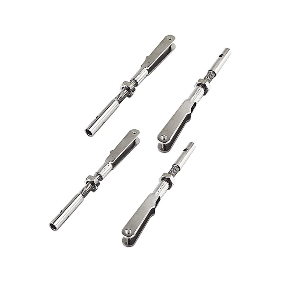 4PCS RC Airplane Metal Clevis with Connecting Rod Push M3x30mm, 32mm, Silver